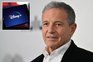 Disney CEO Bob Iger and Disney+ logo