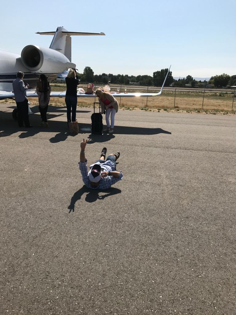 Private jet passengers watching the eclipse in Idaho Falls