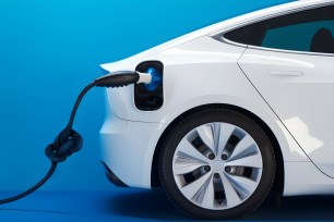 electric car plugged in