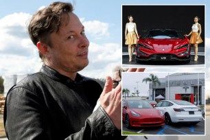 Tesla CEO Elon Musk, Tesla and BYD electric cars