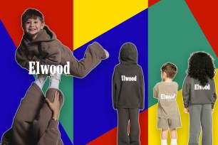 A group of children wearing sweatshirts on abstract background