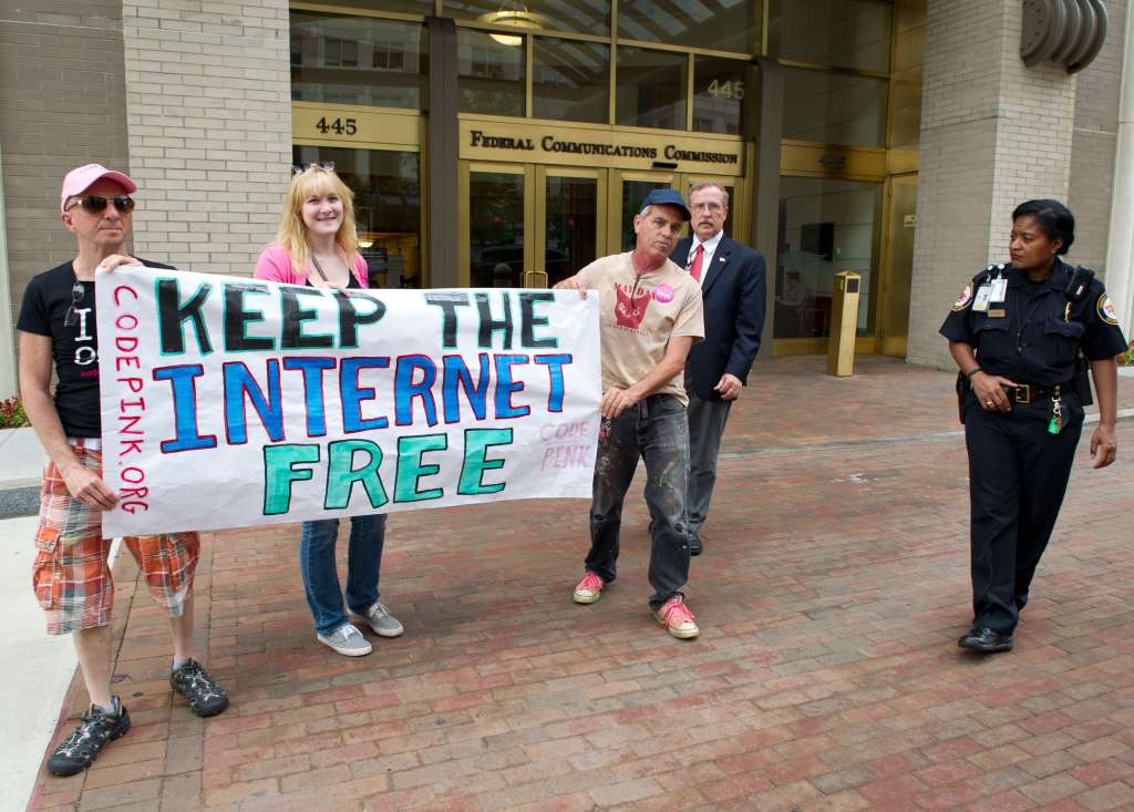 Supporters of net neutrality in 2014.