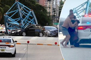 Florida construction crane segment collapses onto downtown bridge