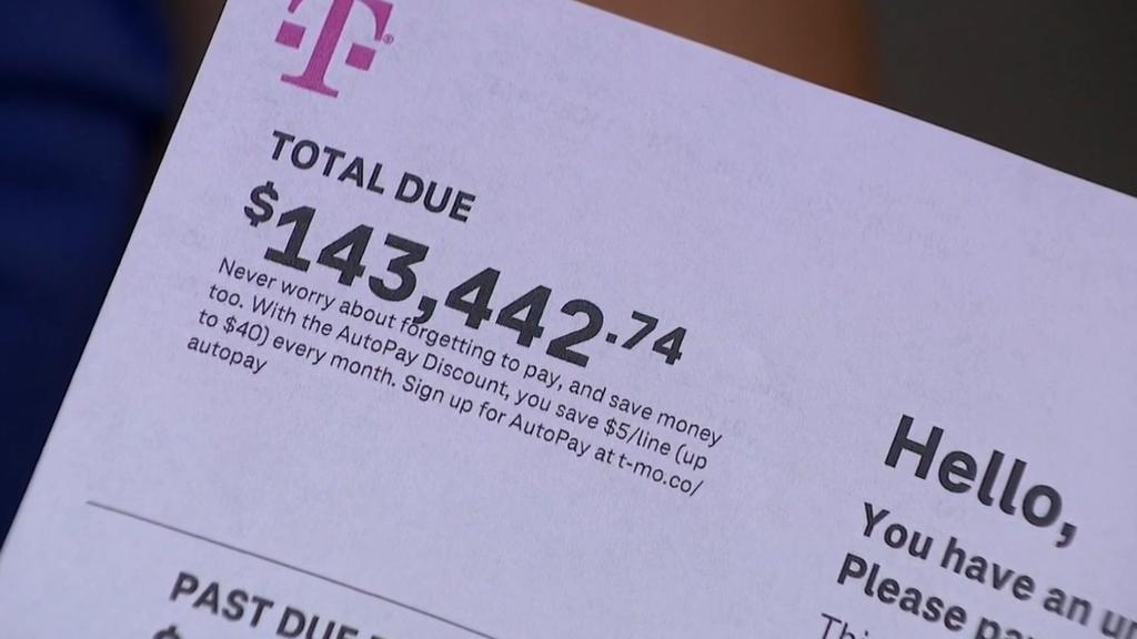 Rene Remund's T-Mobile phone bill of 143,442.74 is shown. 