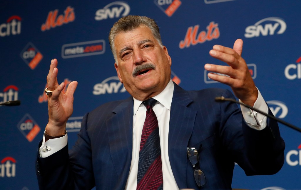 Former New York Met and current broadcaster Keith Hernandez speaks during a press conference before a game between the Mets and the Miami Marlins at Citi Field on July 09, 2022 in New York City. The team is retiring Hernandez' #17 prior to the start of the game. 