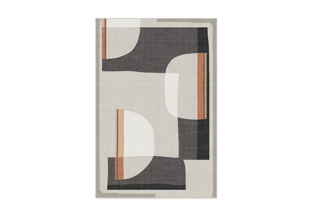 A patterned geometric rug