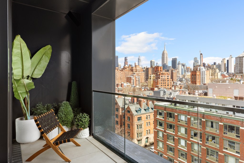 Outdoor space comes with city views.