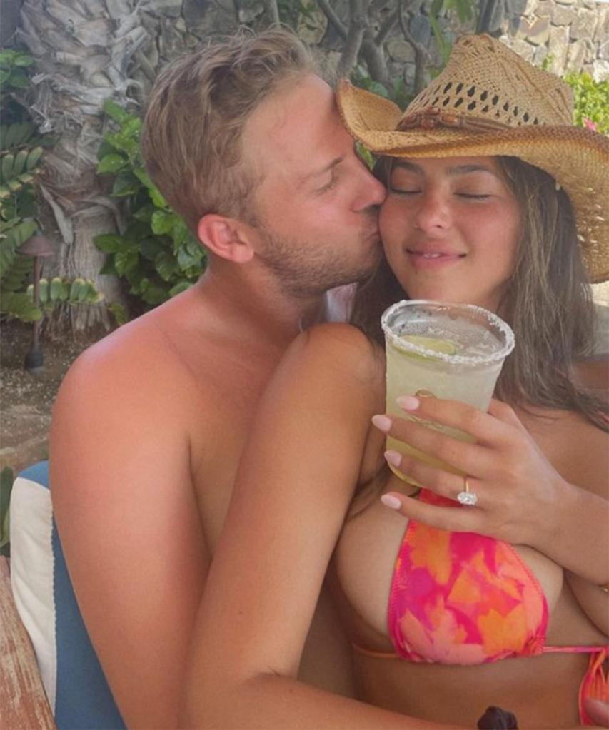 Jared Goff and Christen Harper on vacation in Cabo, Mexico in June 2022.