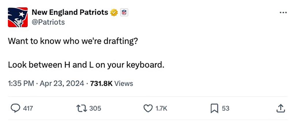 The New England Patriots got in on the meme.