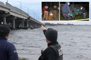 The CrossBay bridge where a personâs head was found hanging from a rope and the body of that head was found in the river near