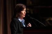 Gov. Kathy Hochul speaks during the 1st day of the Annual National Action Network Convention at Sheraton New York Times Square.