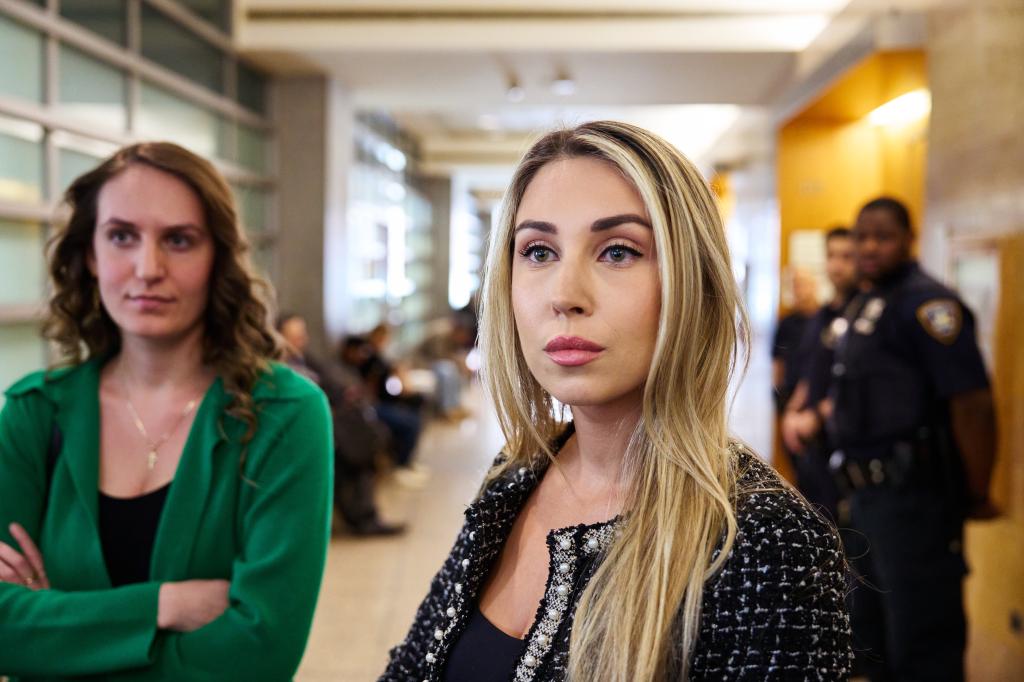 Homeowner Juliya Fulman, right, with real estate broker Ejona Bardhi(in green) following a court appearance at Queens Civil Court