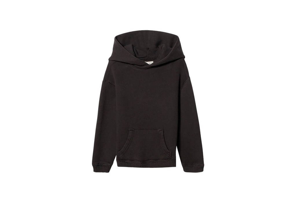 A black hoodie on a white background