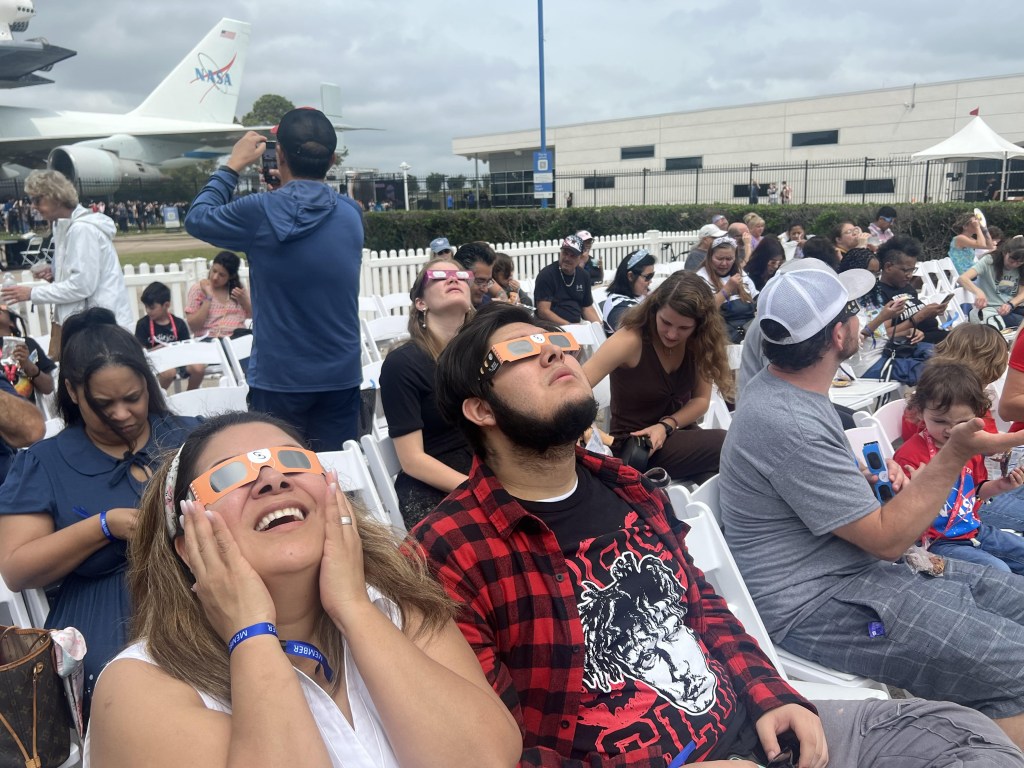 Spectators get some sun in Houston.