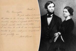 (Original Caption) Ca. 1861: Abraham Lincoln (1809-1865), and his wife, Mary Todd Lincoln (1818-1882), in an illustration done shortly after they moved into the White House. He was President from (1861-1865).
