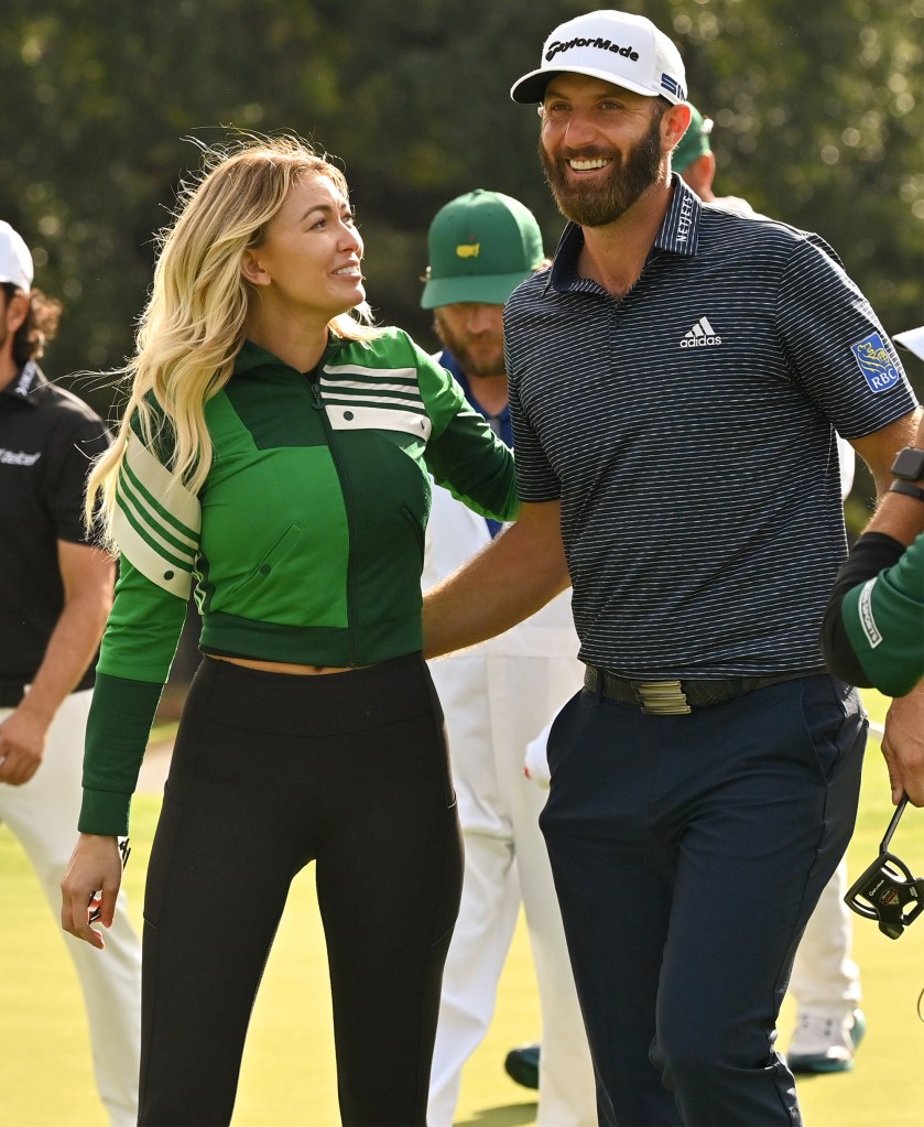 Dustin Johnson celebrated his Masters win with Paulina Gretzky in November 2020.