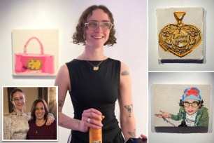 Kamala Harris stepdaughter Ell Emhoff celebrates opening night of textile gallery