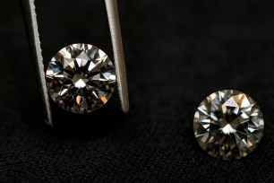 Lab-grown and natural diamonds on display at Bario Neal jewelry store in Philadelphia