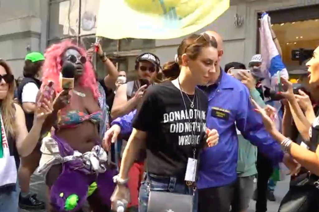 Anti-Israel protesters wave Hezbollah flag in NYC