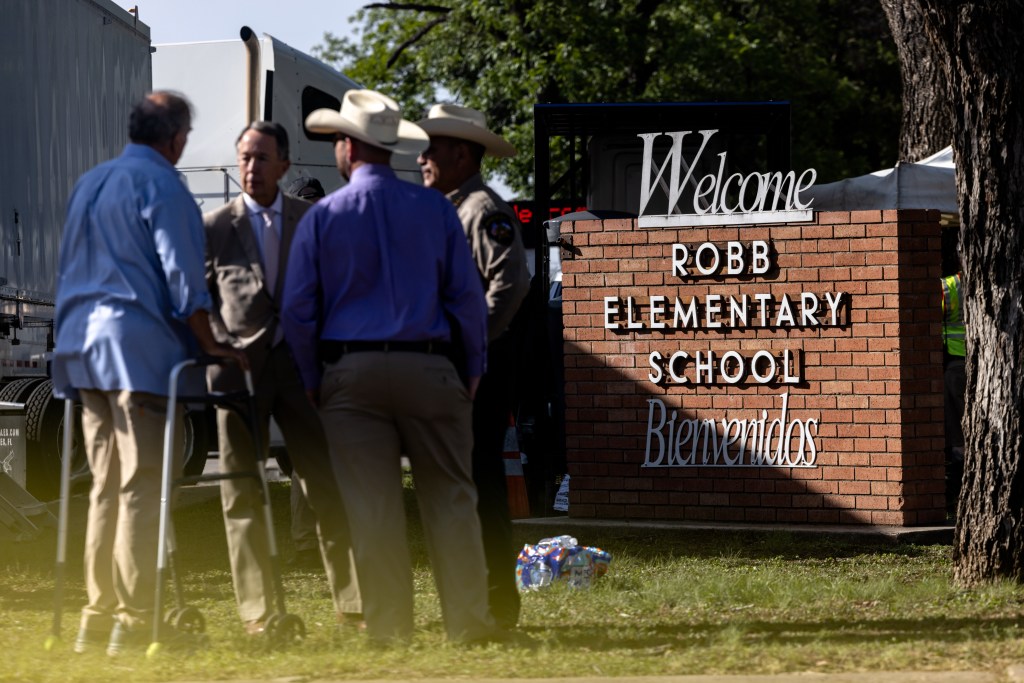 Robb Elementary School where 21 people were killed, including 19 children, on May 25, 2022 in Uvalde, Texas.