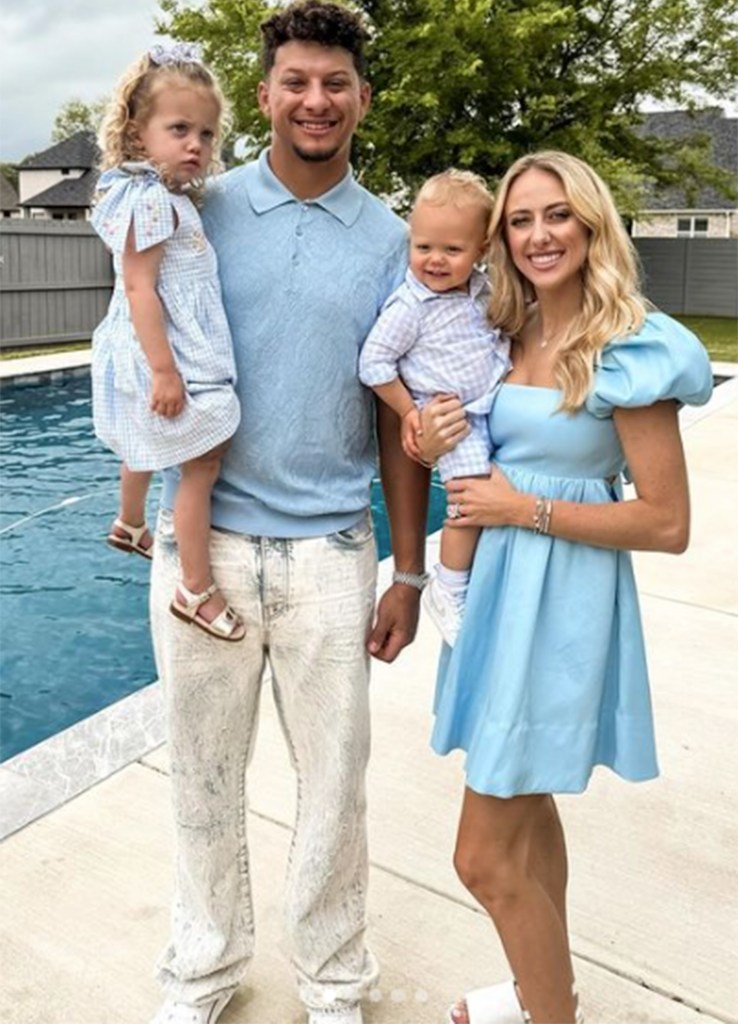 Patrick Mahomes and wife Brittany celebrate Easter with their two children.