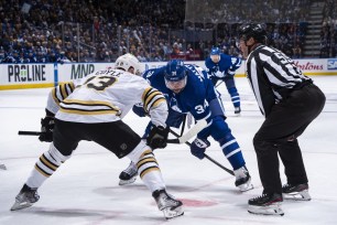 The Bruins face the Maple Leafs on Tuesday night.