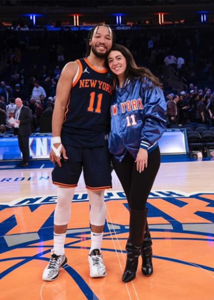 Jalen Brunson and Ali Marks at Madison Square Garden when he earned his first NBA All-Star nod in February 2024. 