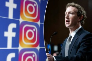 Meta CEO Mark Zuckerberg, Facebook and Instagram logos