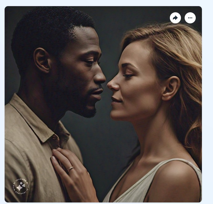 The image generator also correctly created a depiction of a black man and a white woman.
