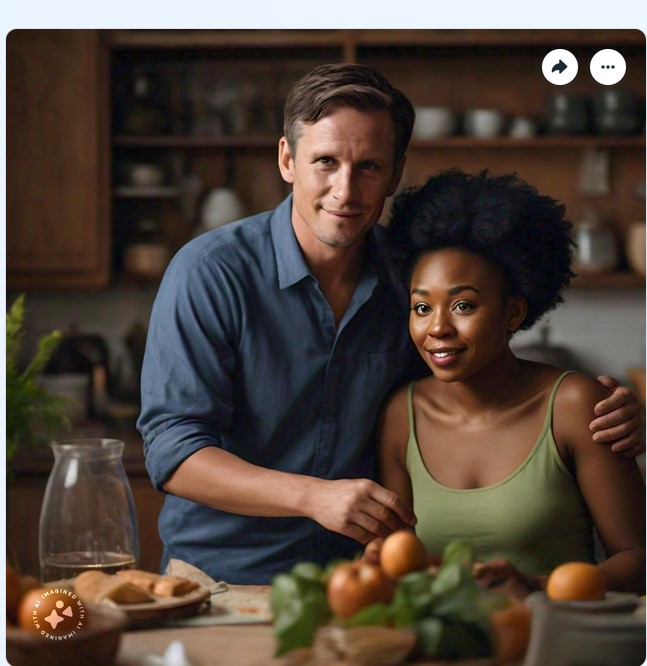 Meta's Imagine did accurately create an image of an interracial couple -- in this case a white man and a black woman.