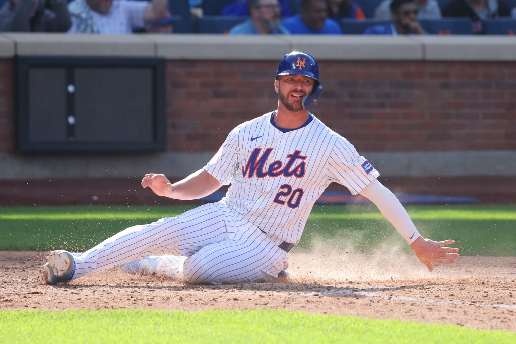 Pete Alonso scored the game-winning run for the Mets against the Royals.