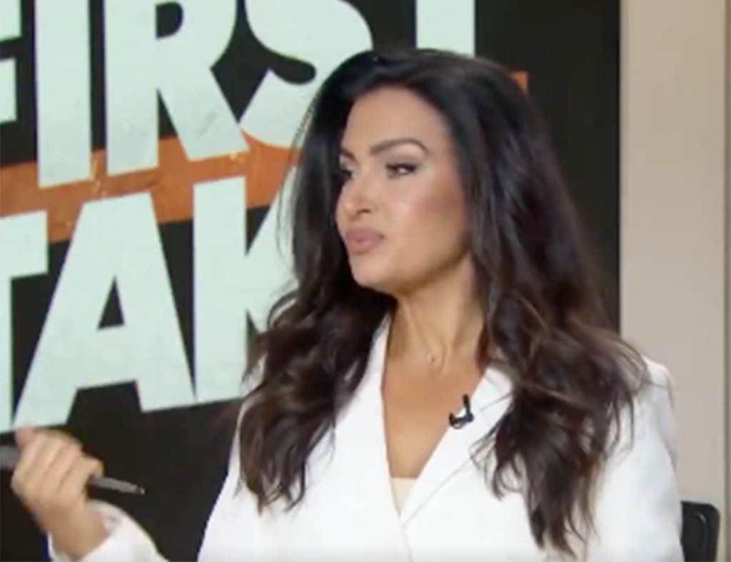 Stephen A. Smith and Molly Qerim address dating rumors on ESPN's "First Take" on April 10, 2024.