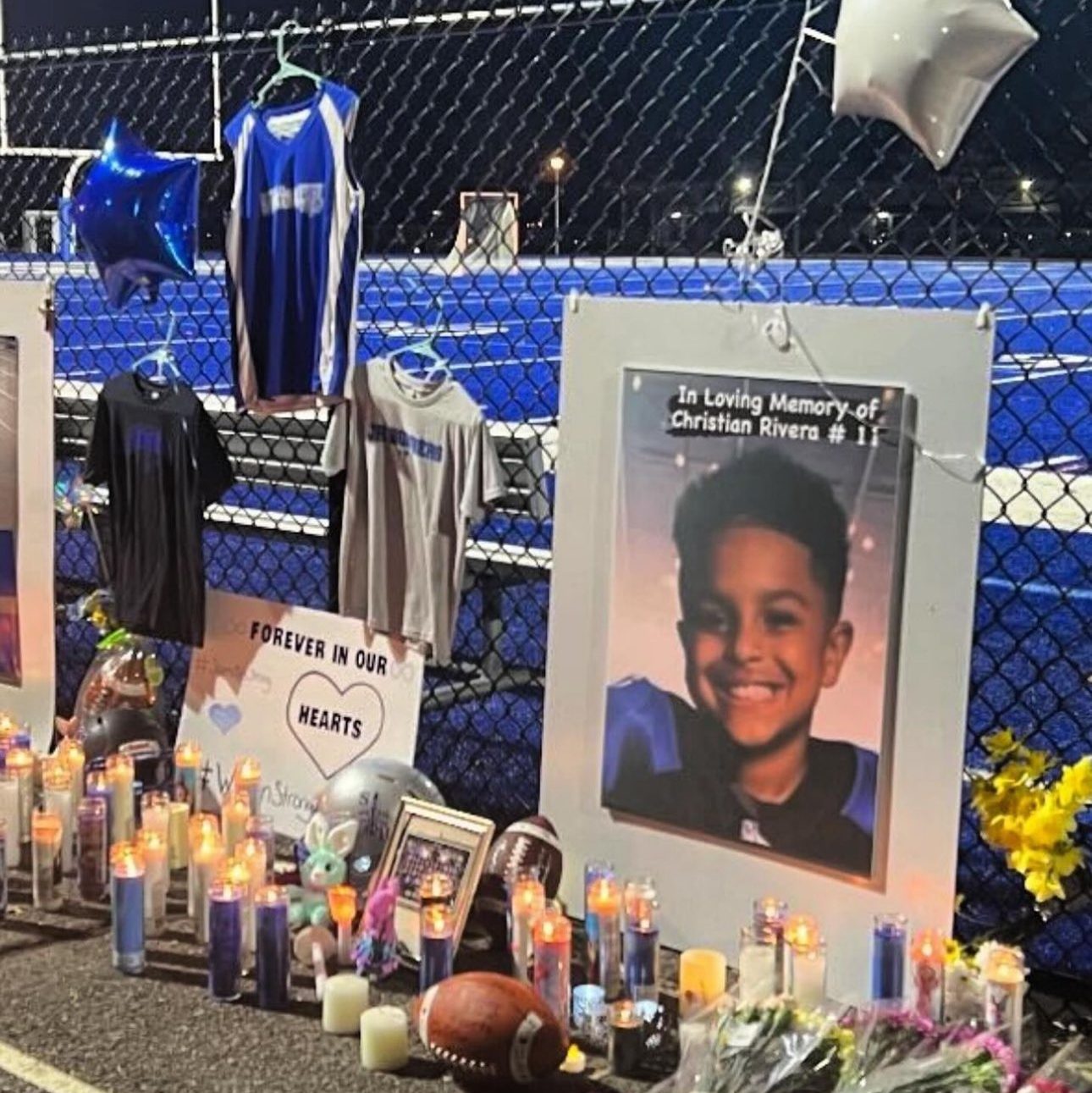 Police believe Christian Rivera, 9, was killed before the car was burned on in the school lot