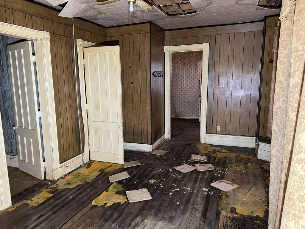 The historic property has seen significant water damage over the years. 