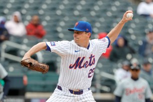 Mets relief pitcher Brooks Raley was placed on the IL