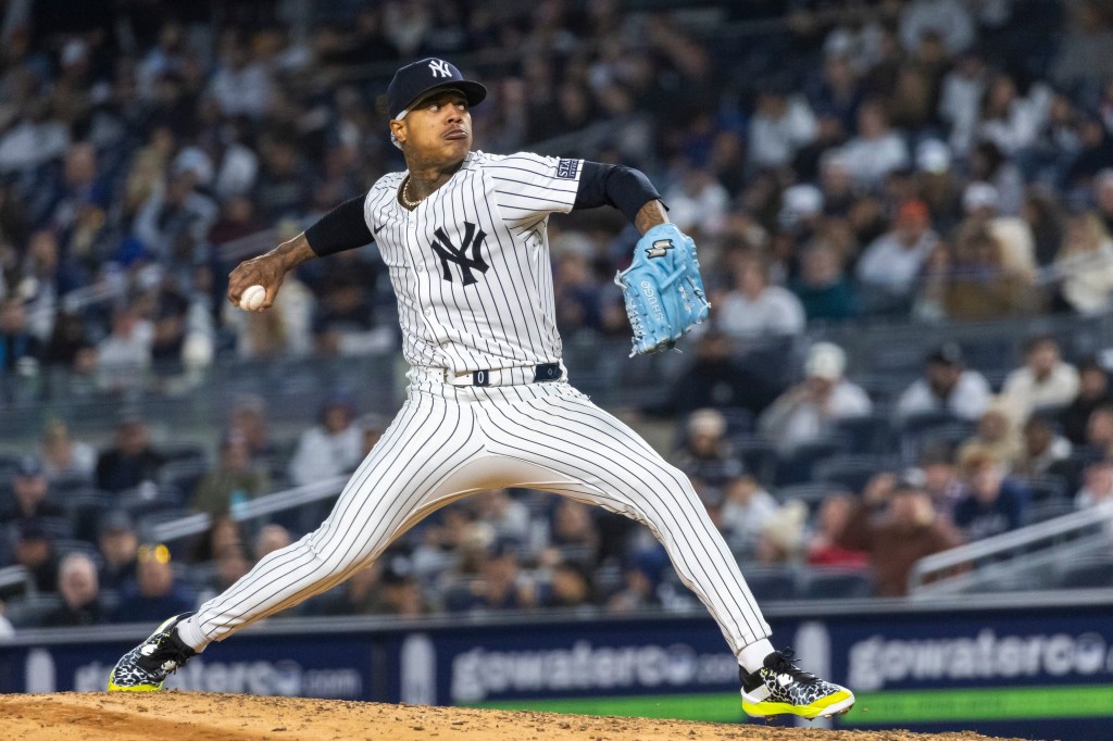 New York Yankees pitcher Marcus Stroman throws in the fourth inning. 