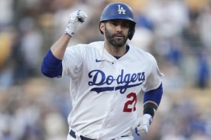 J.D. Martinez, who signed a deal with the Mets on March 23, played for the Dodgers last season