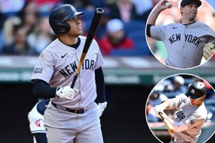 Juan Soto, Cody Poteet (top-inset) and Oswaldo Cabrera (bottom-inset)