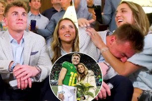 How Bo Nix and wife reacted to Broncos' pick in 2024 NFL Draft