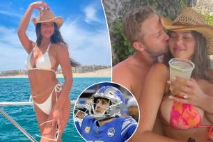 Detroit Lions quarterback Jared Goff gushes over his fiancée, Christen Harper, while discussing the Sports Illustrated model's bachelorette party and their upcoming wedding. 
