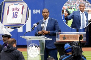 Dwight Gooden's No. 16 was retired Sunday by the Mets.