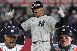 Juan Soto, Alex Verdugo (bottom-right inset) and Marcus Stroman (bottom-left inset) have brought an extra fire and energy to the Yankees.