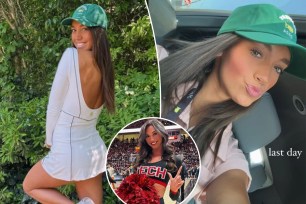 Aaliyah Kikumoto — the 20-year-old Texas Tech dancer who went viral while attending last year's tournament — returned to Augusta National with her family. 