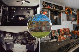 A Pennsylvania house with all black interiors, dubbed "Goth Home," has hit the market for $245,000.  