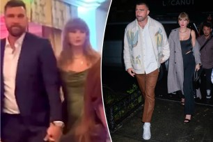 Taylor Swift and Travis Kelce hold hands at Patrick Mahomes event