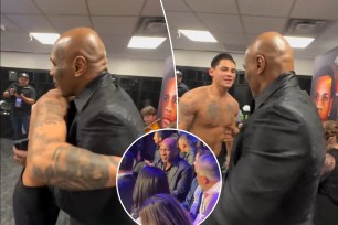 Mike Tyson visits with Ryan Garcia