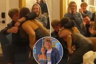 J.J. McCarthy and his fiancée Katya Kuropas shared a sweet moment after the Vikings selected him with the No. 10 overall pick in the 2024 NFL Draft on Thursday.
