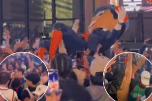 Knicks fans outside MSG