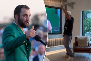 Dave Portnoy posted a video where he celebrated Scottie Scheffler winning the Masters.