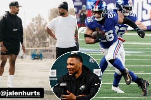 Saquon Barkley works out with Jalen Hurts after Giants exit